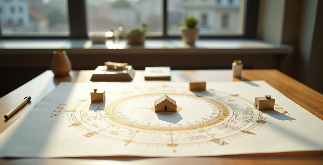 Calendario con simboli planetari e case italiane