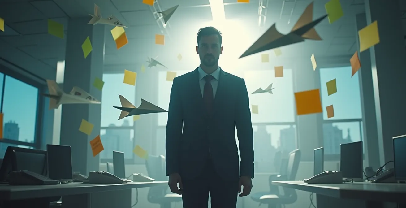 Professionista Gemelli che gestisce simultaneamente più dispositivi e progetti