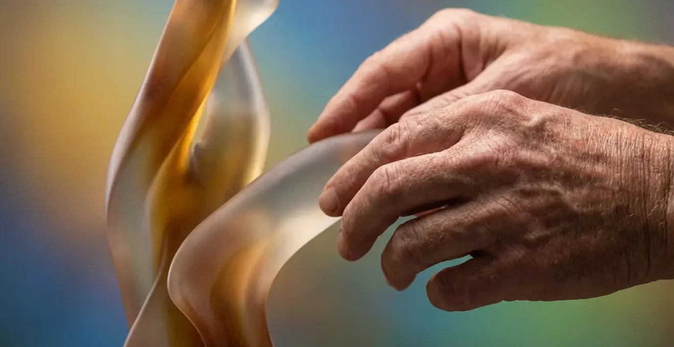 Mani che regolano delicatamente un controllo energetico simbolico